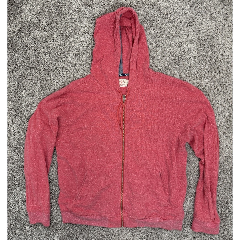 Men's Brooks Brother Casual Zip Up Jacket  Red Fleece Size L